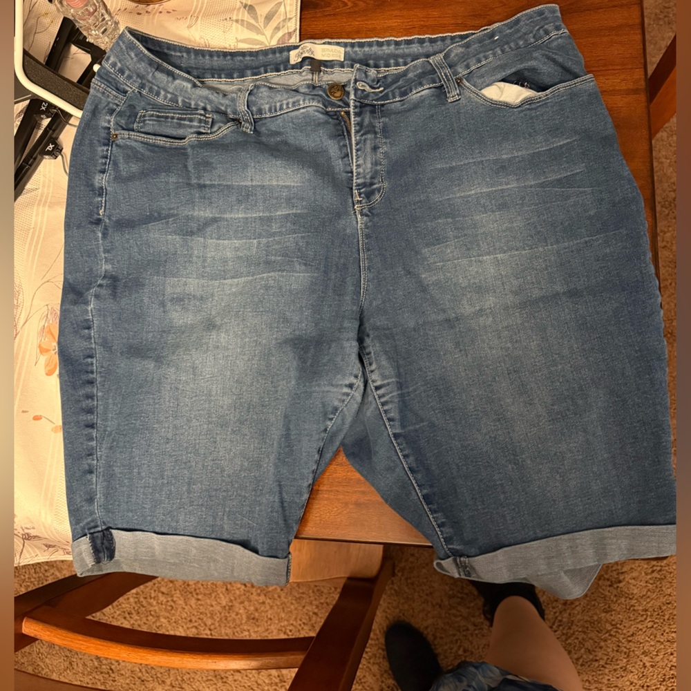 Blue plus size Denim Shorts